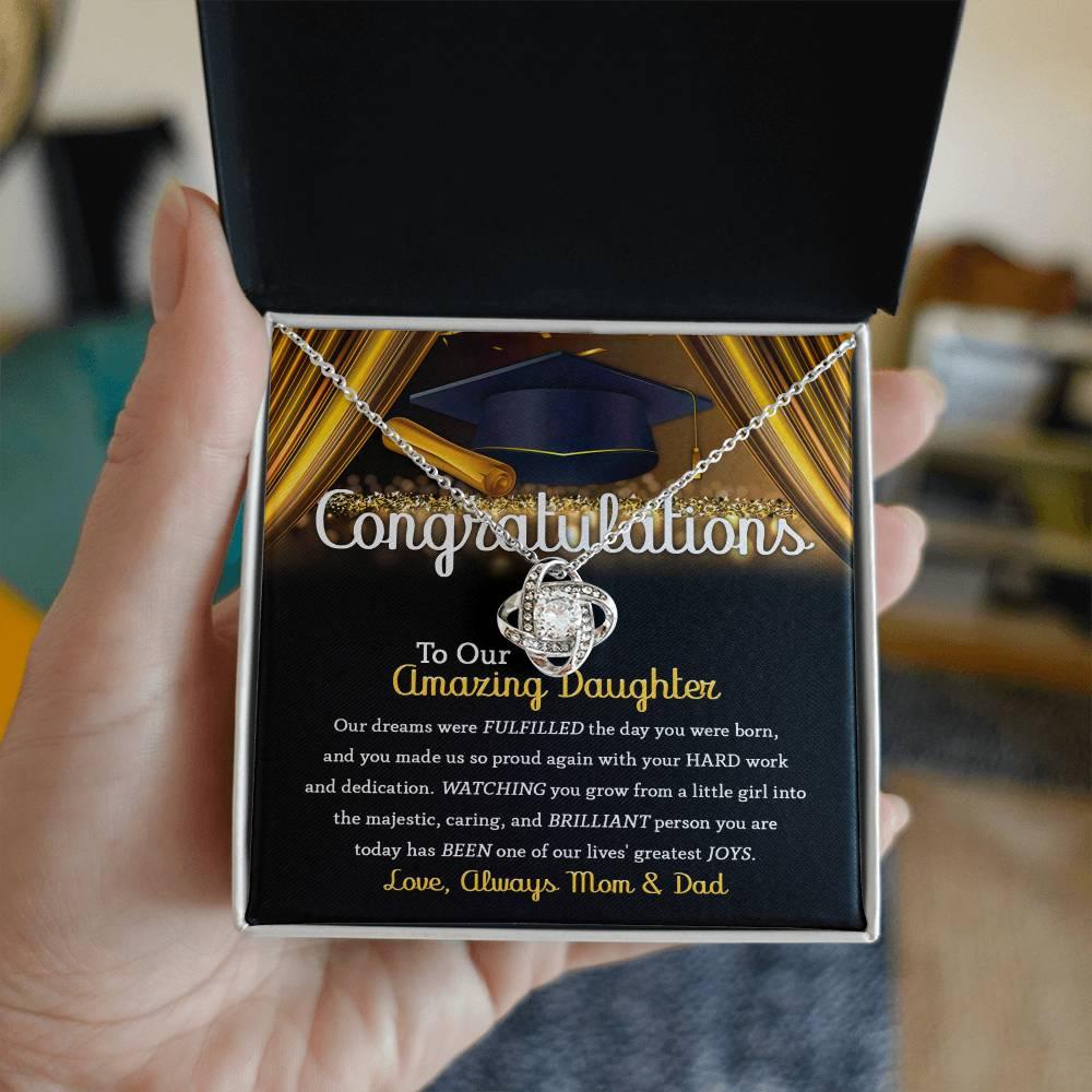 Daughter Graduation Jewelry Necklace with Message Card from Mom and Dad - You Made Us So Proud - Mallard Moon Gift Shop