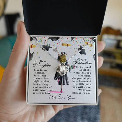 Graduation Gift for Daughter Your Future is Bright Love Knot Pendant Necklace - Mallard Moon Gift Shop