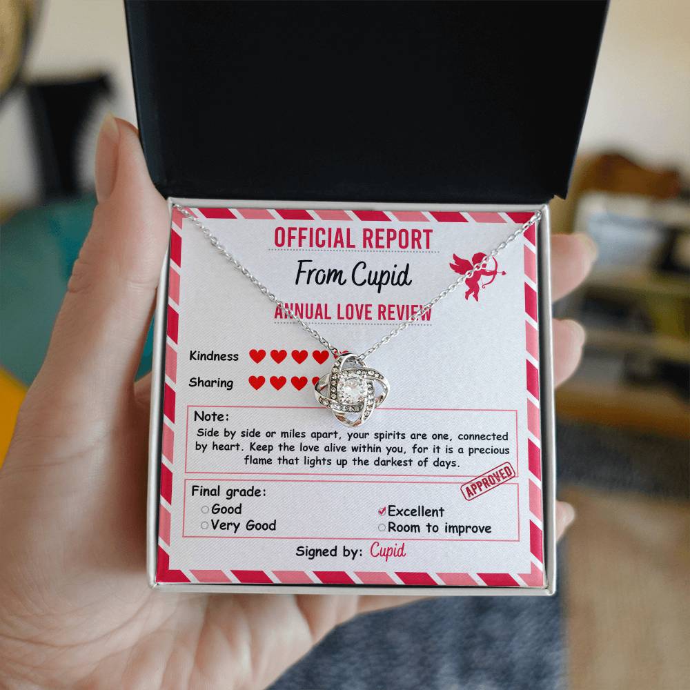Cupid’s Official Love Report - Love Knot Necklace – A Fun and Heartfelt Valentine’s Day Gift - Mallard Moon Gift Shop