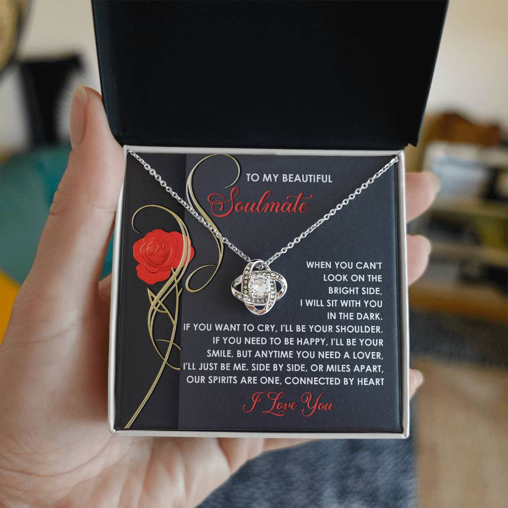 To My Beautiful Soulmate - Love Knot Necklace – A Romantic and Heartfelt Gift for Valentine’s Day or Anniversary - Mallard Moon Gift Shop