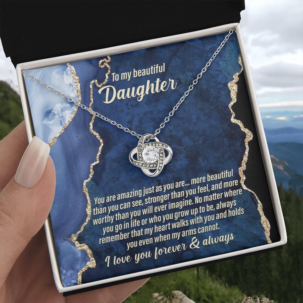 Daughter Wedding Day Gift - As You Are - Love Knot Pendant Necklace - Mallard Moon Gift Shop