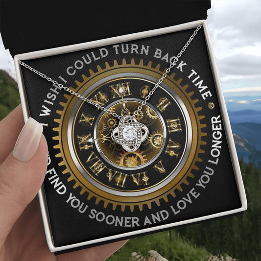 Wife Wedding Day. Anniversary, Birthday Gift - Turn Back Time - Love Knot Pendant Necklace - Mallard Moon Gift Shop