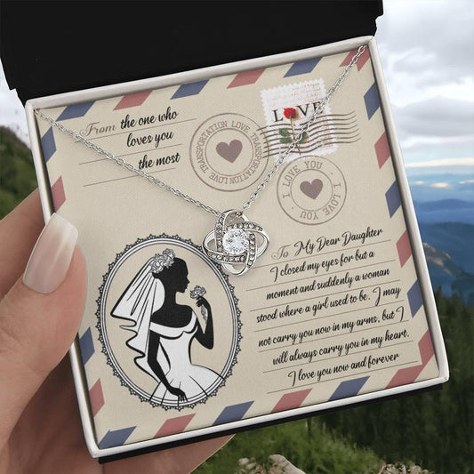 Daughter Wedding Day Gift -I Closed my Eyes Love Knot Pendant Necklace - Mallard Moon Gift Shop