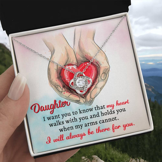 Gift for Daughter- I Will Always Be There Love Knot Pendant Necklace - Mallard Moon Gift Shop