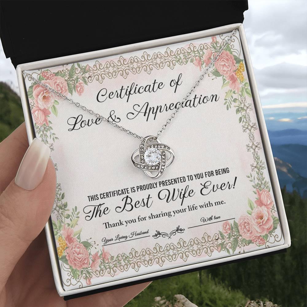 Wife Wedding Day, Anniversary, Birthday Gift - Love & Appreciation - Love Knot Pendant Necklace - Mallard Moon Gift Shop