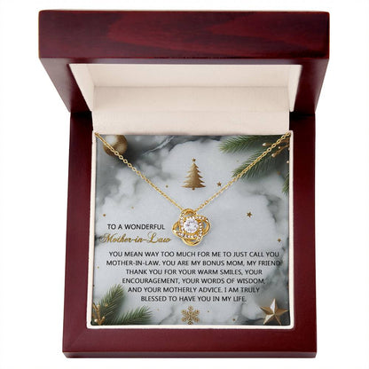 Gift for Mother-in-Law - Motherly Advice - Love Knot Pendant Necklace - Mallard Moon Gift Shop