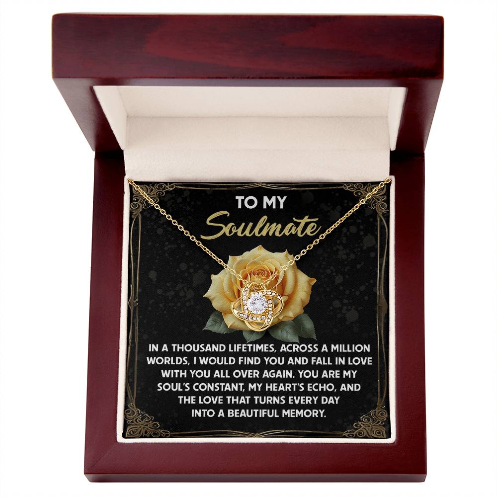 Romantic Anniversary, Valentine's Day Gift for Soulmate, Wife, Girlfriend - Beautiful Memory - Love Knot Pendant Necklace - Mallard Moon Gift Shop