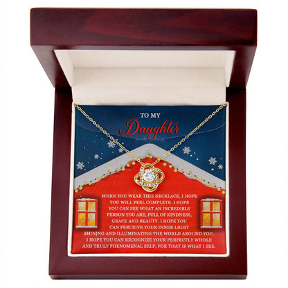 Gift for Daughter - Feel Complete - Love Knot Pendant Necklace - Mallard Moon Gift Shop