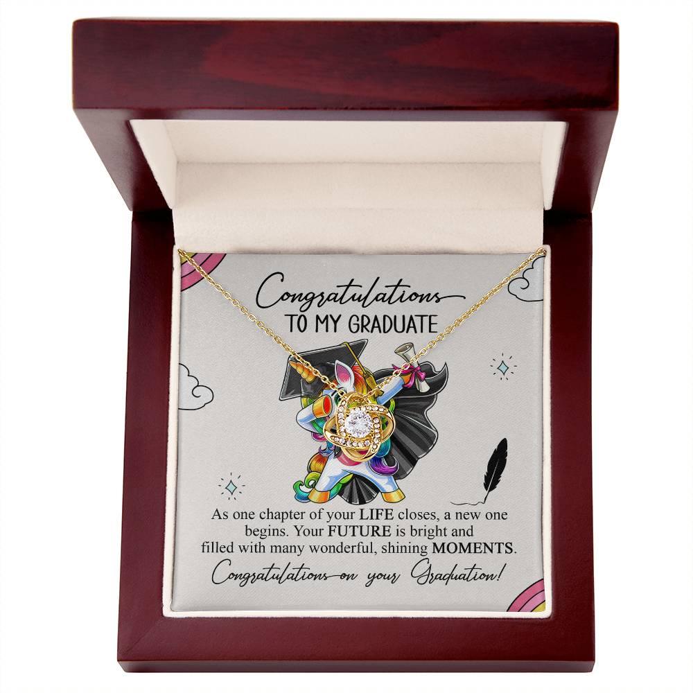 Daughter Graduation Pendant Necklace Gift Congratulations to my Graduate Your Future is Bright - Mallard Moon Gift Shop