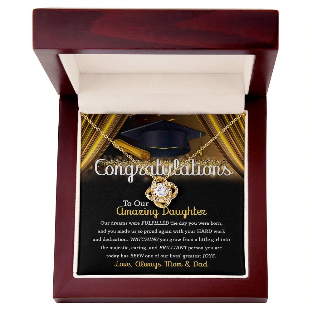 Daughter Graduation Jewelry Necklace with Message Card from Mom and Dad - You Made Us So Proud - Mallard Moon Gift Shop