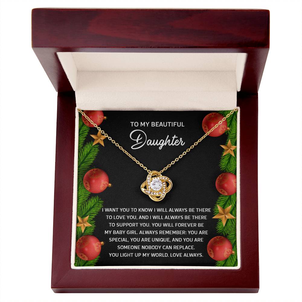 Gift for Daughter - Nobody Can Replace - Love Knot Pendant Necklace - Mallard Moon Gift Shop