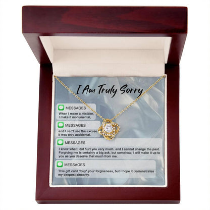 Gift for Girlfriend, Wife - Sorry, Make A Mistake - Love Knot Pendant Necklace - Mallard Moon Gift Shop