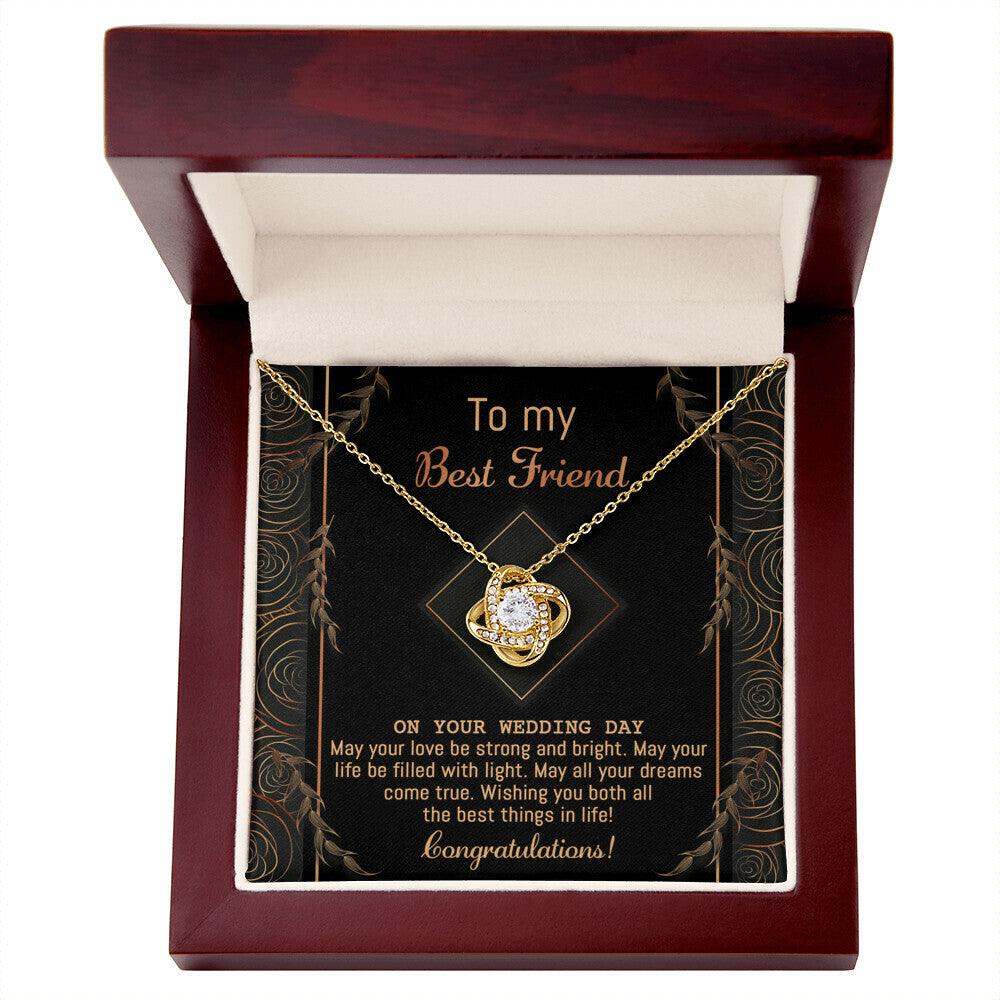 Gift for Best Friend Wedding - Strong And Bright - Wedding Day Gift Love Knot Pendant Necklace - Mallard Moon Gift Shop