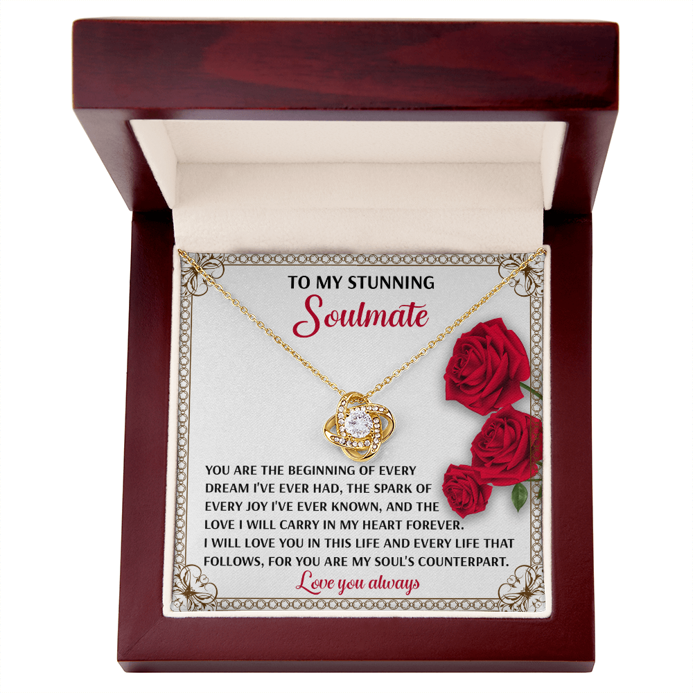 Romantic Soulmate Gift – In My Heart Forever Love Knot Pendant with Meaningful Message Card - Mallard Moon Gift Shop