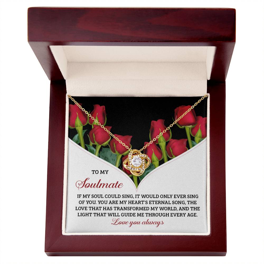 Romantic Anniversary, Valentine's Day Gift for Soulmate, Wife, Girlfriend - My Heart’s Eternal Song - Love Knot Pendant Necklace - Mallard Moon Gift Shop