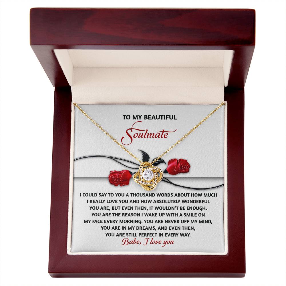 Romantic Anniversary, Valentine's Day Gift for Soulmate, Wife, Girlfriend - Wake Up With a Smile - Love Knot Pendant Necklace - Mallard Moon Gift Shop