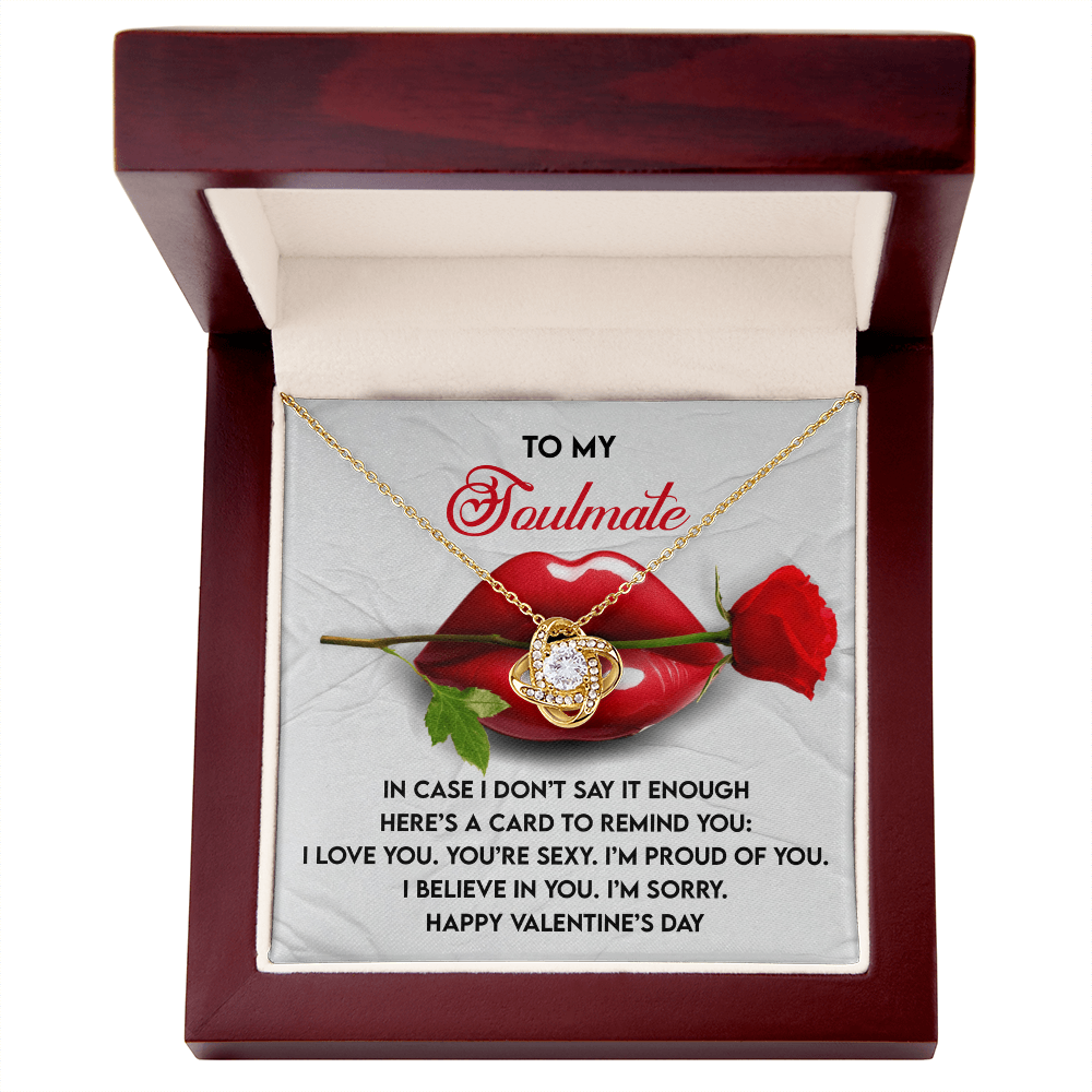 To My Soulmate Love Knot Pendant - Romantic Gift She'll Treasure - Mallard Moon Gift Shop