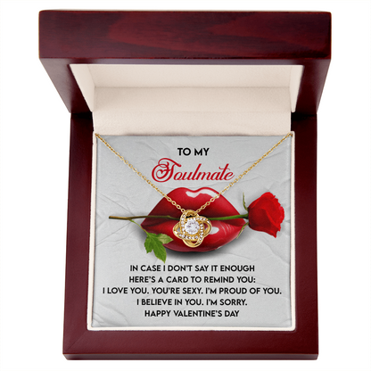 To My Soulmate Love Knot Pendant - Romantic Gift She'll Treasure - Mallard Moon Gift Shop