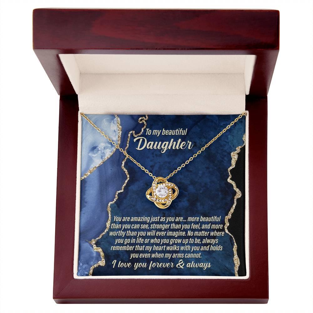 Daughter Wedding Day Gift - As You Are - Love Knot Pendant Necklace - Mallard Moon Gift Shop