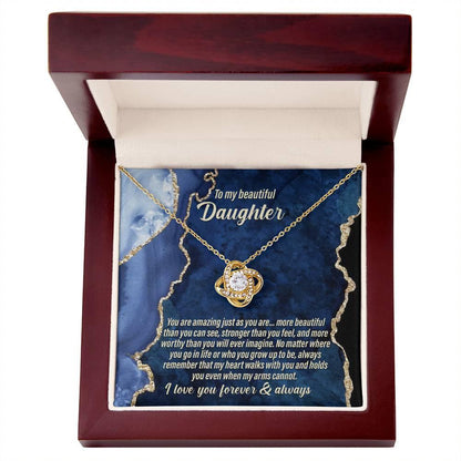 Daughter Wedding Day Gift - As You Are - Love Knot Pendant Necklace - Mallard Moon Gift Shop