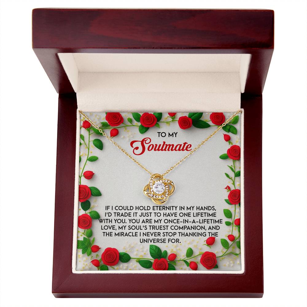 Romantic Anniversary, Valentine's Day Gift for Soulmate, Wife, Girlfriend - One Lifetime - Love Knot Pendant Necklace - Mallard Moon Gift Shop