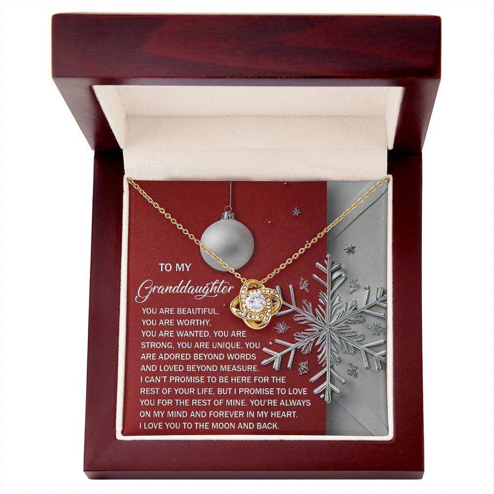 Gift for Granddaughter - Moon And Back - Love Knot Pendant Necklace - Mallard Moon Gift Shop