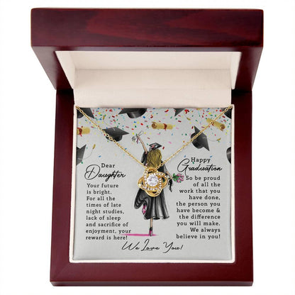 Graduation Gift for Daughter Your Future is Bright Love Knot Pendant Necklace - Mallard Moon Gift Shop