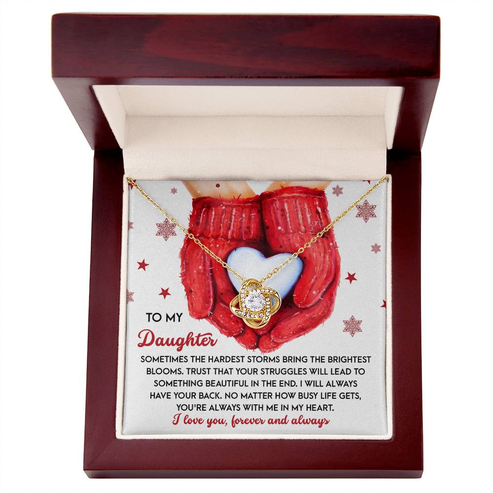 Gift for Daughter - In My Heart - Love Knot Pendant Necklace - Mallard Moon Gift Shop