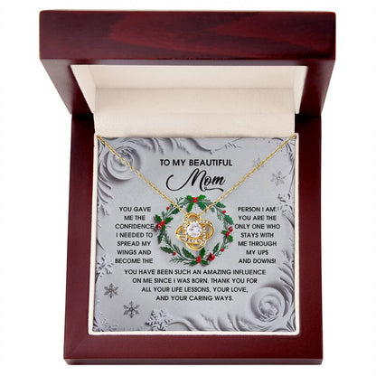 Gift for Mom - Spread My Wings - Love Knot Pendant Necklace - Mallard Moon Gift Shop