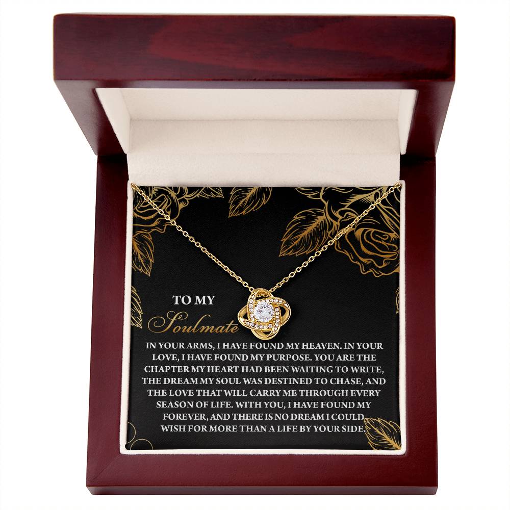 Romantic Anniversary, Valentine's Day Gift for Soulmate, Wife, Girlfriend - I Found My Heaven - Love Knot Pendant Necklace - Mallard Moon Gift Shop