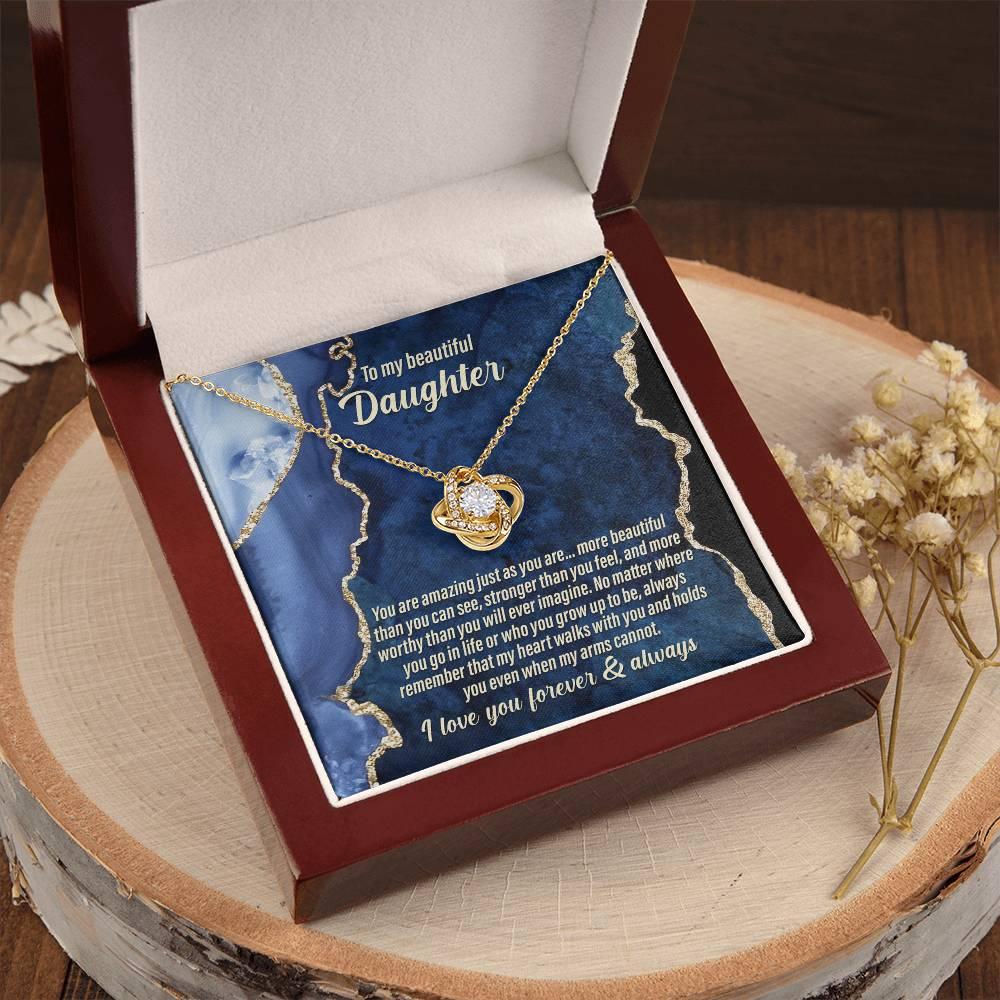 Daughter Wedding Day Gift - As You Are - Love Knot Pendant Necklace - Mallard Moon Gift Shop