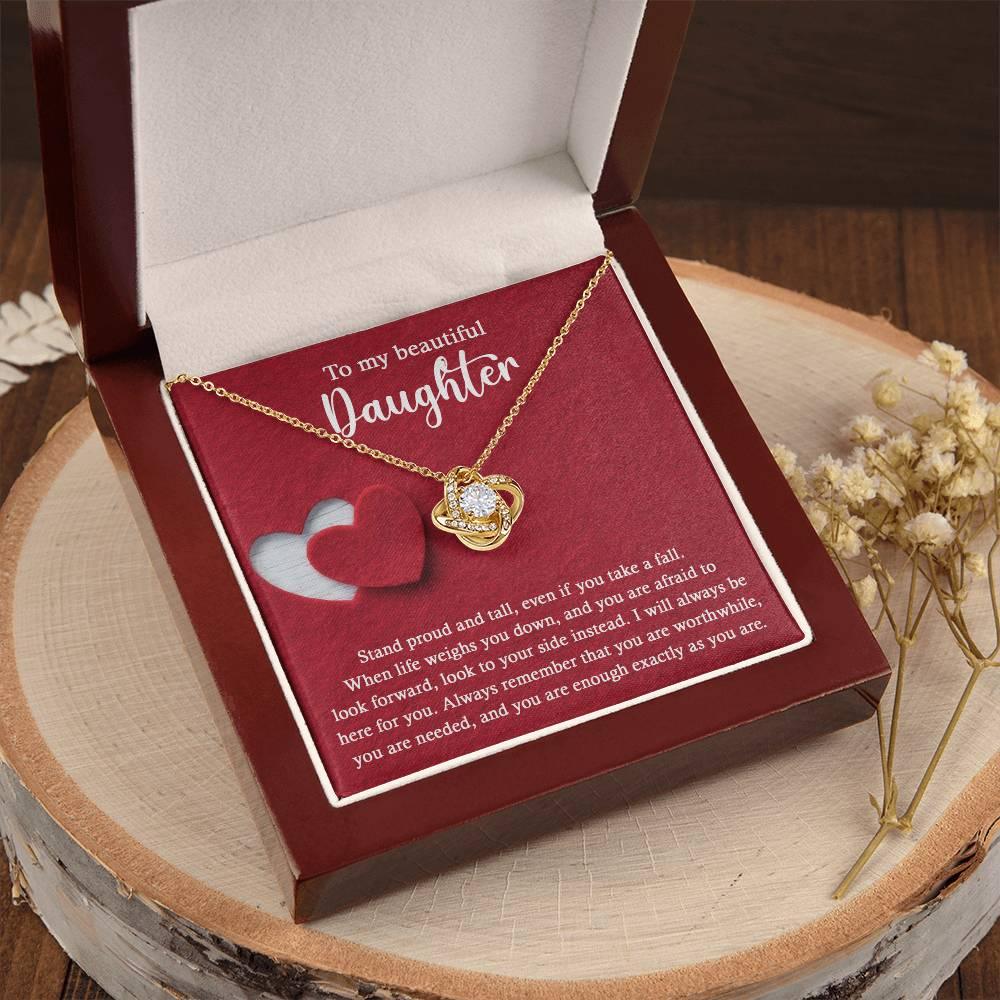 Daughter Wedding Day Gift - As You Are - Love Knot Pendant Necklace - Mallard Moon Gift Shop