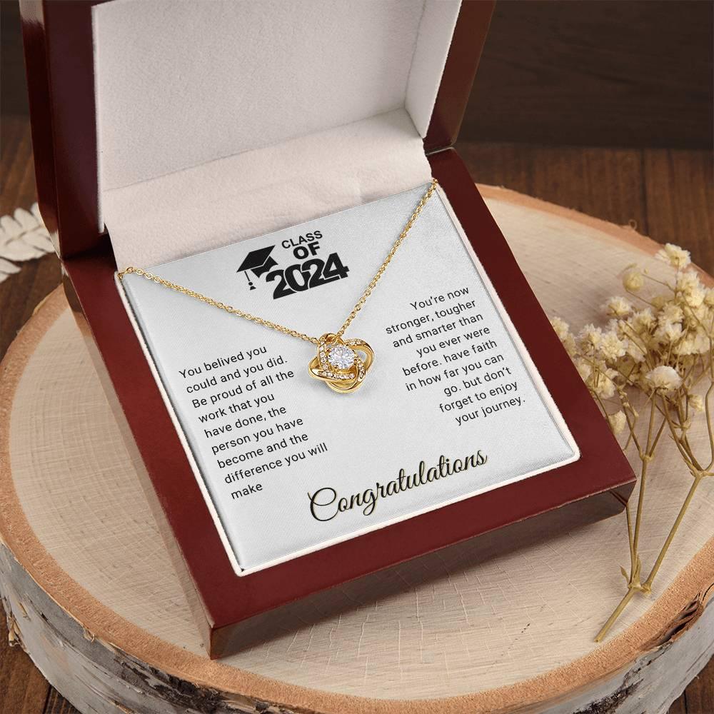 Graduation Gift Class of 2024 You Believed you Could Congratulations Love Knot Pendant Necklace - Mallard Moon Gift Shop