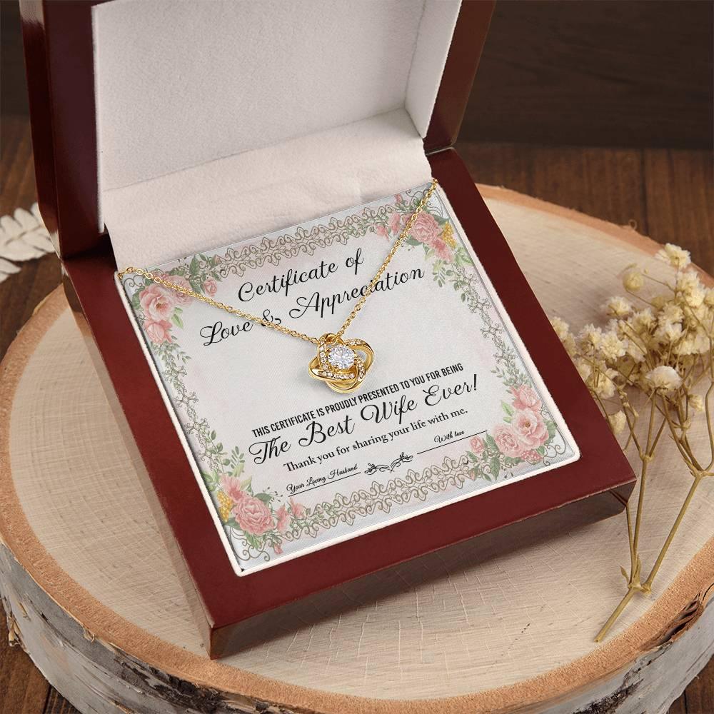 Wife Wedding Day, Anniversary, Birthday Gift - Love & Appreciation - Love Knot Pendant Necklace - Mallard Moon Gift Shop