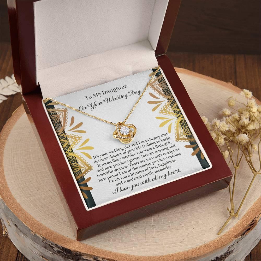 Daughter Wedding Day Gift - A Little Girl - Love Knot Pendant Necklace - Mallard Moon Gift Shop