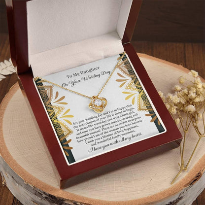 Daughter Wedding Day Gift - A Little Girl - Love Knot Pendant Necklace - Mallard Moon Gift Shop