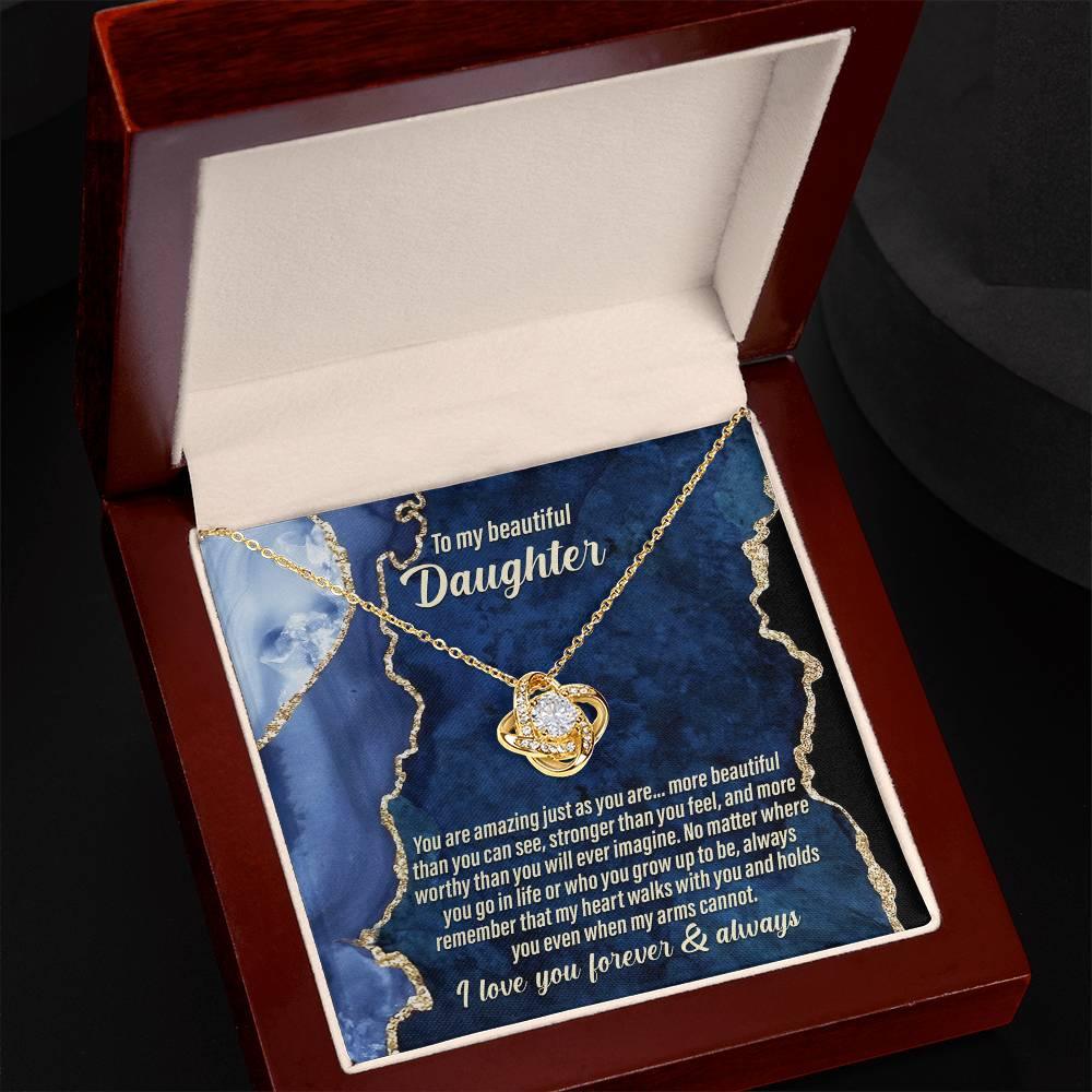 Daughter Wedding Day Gift - As You Are - Love Knot Pendant Necklace - Mallard Moon Gift Shop