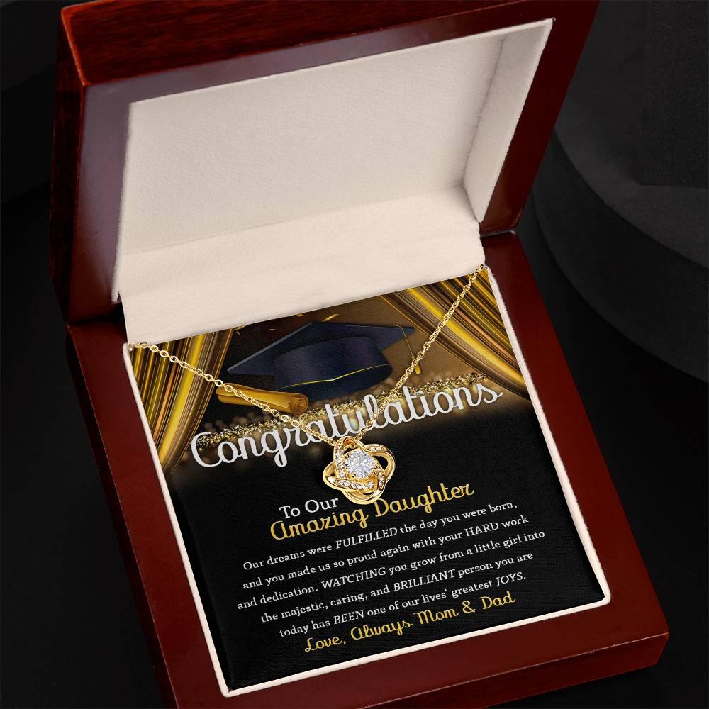 Daughter Graduation Jewelry Necklace with Message Card from Mom and Dad - You Made Us So Proud - Mallard Moon Gift Shop