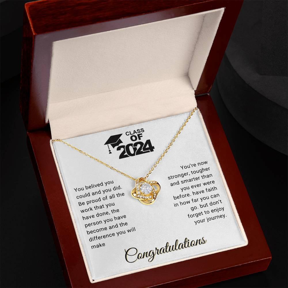Graduation Gift Class of 2024 You Believed you Could Congratulations Love Knot Pendant Necklace - Mallard Moon Gift Shop