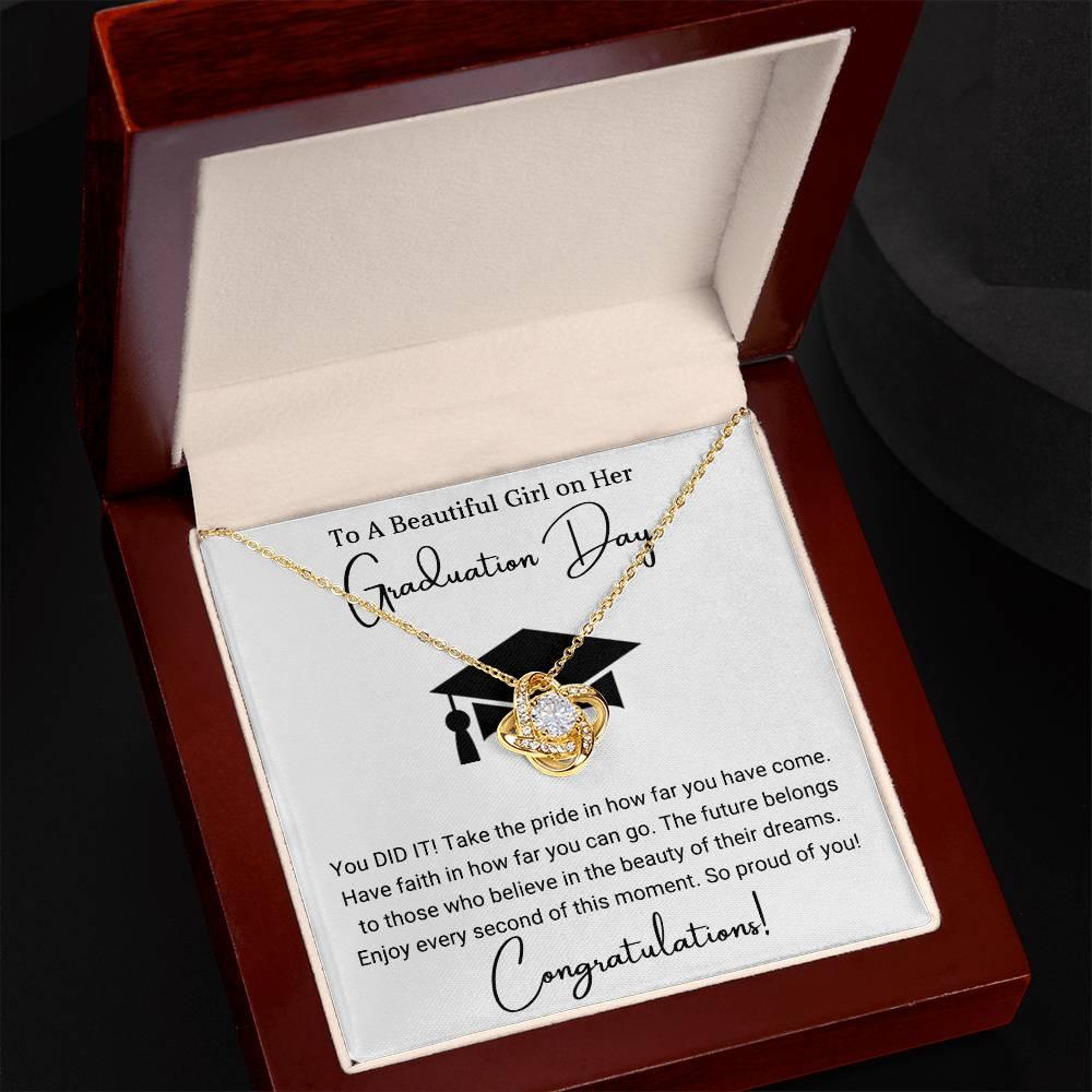 Graduation Gift For Her To A Beautiful Girl Congratulations Love Knot Pendant Necklace - Mallard Moon Gift Shop