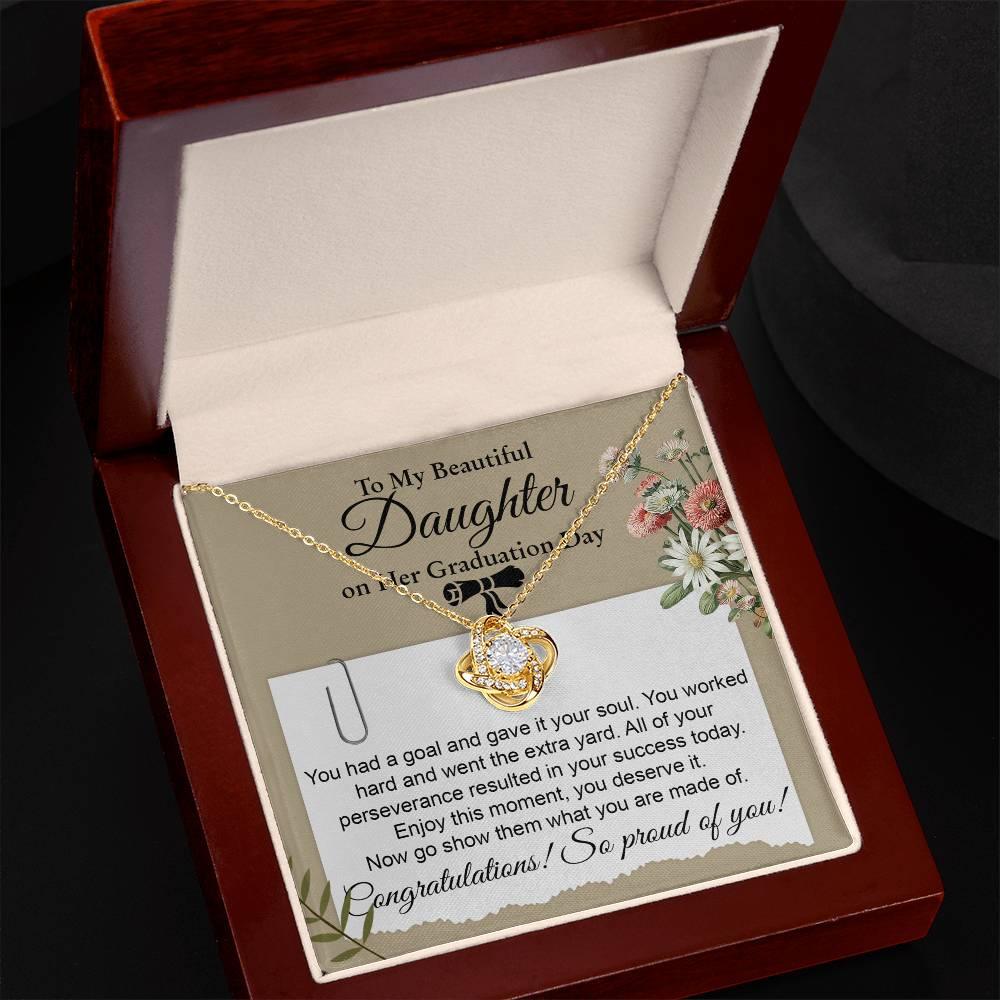 Daughter Graduation Necklace - Congratulations I am Proud of You Class of 2024 - Mallard Moon Gift Shop