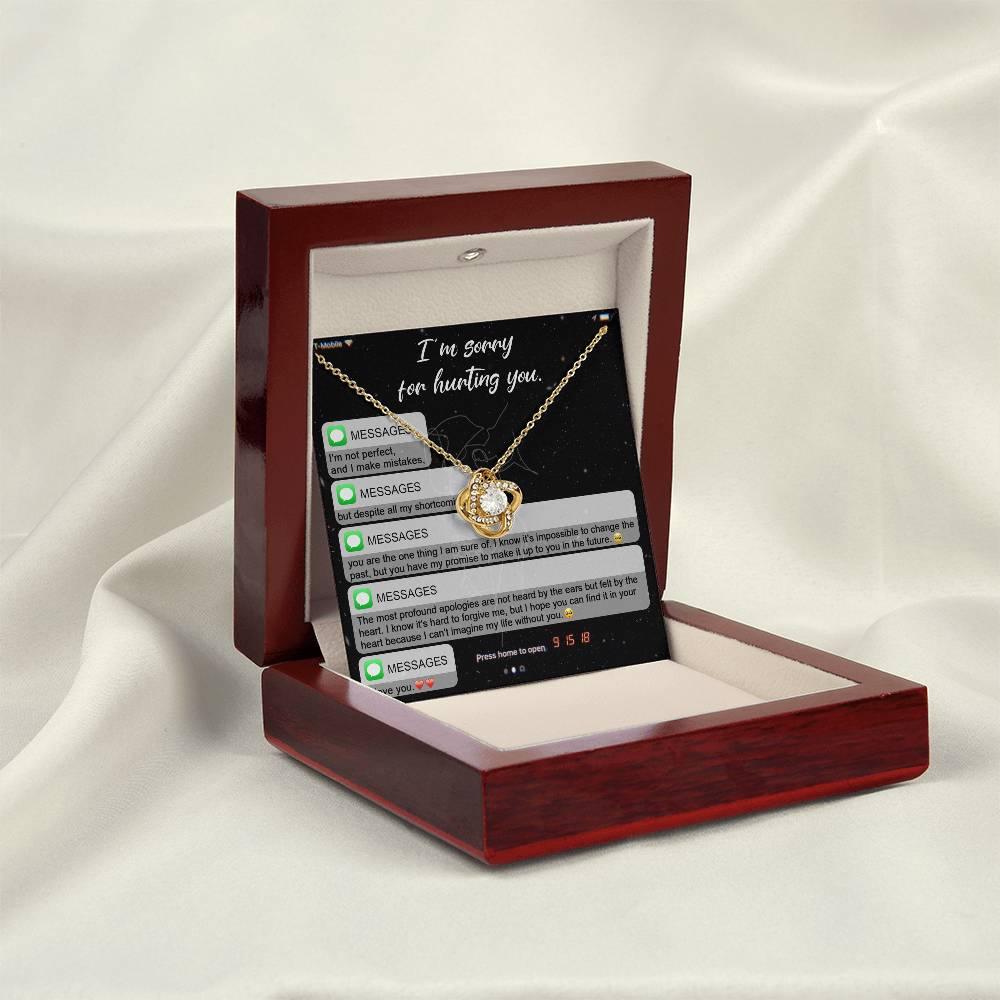 Gift for Girlfriend, Wife - Sorry, Life Without You - Love Knot Pendant Necklace - Mallard Moon Gift Shop