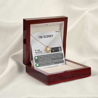 Gift for Girlfriend, Wife - Sorry, Breaks My Soul - Love Knot Pendant Necklace - Mallard Moon Gift Shop