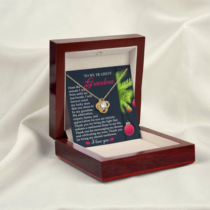 Gift for Grandma - Eternal Sunflower - Love Knot Pendant Necklace - Mallard Moon Gift Shop