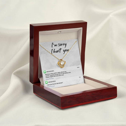 Gift for Girlfriend, Wife - Sorry, Lost Without You - Love Knot Pendant Necklace - Mallard Moon Gift Shop