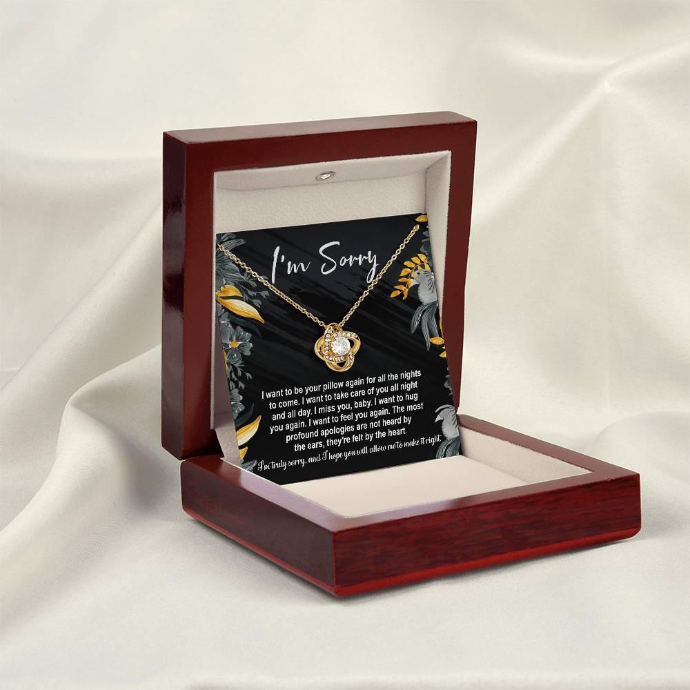 Gift for Girlfriend, Wife - Sorry, Be Your Pillow - Love Knot Pendant Necklace - Mallard Moon Gift Shop