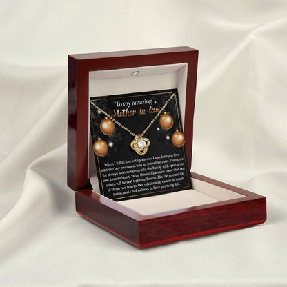 Gift for Mother-in-Law - Two Hearts - Love Knot Necklace - Mallard Moon Gift Shop