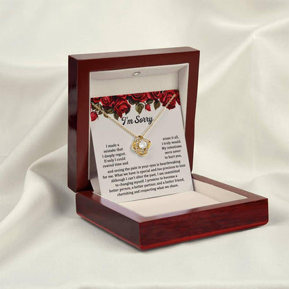 Gift for Girlfriend, Wife - Sorry, Precious To Lose - Love Knot Pendant Necklace - Mallard Moon Gift Shop