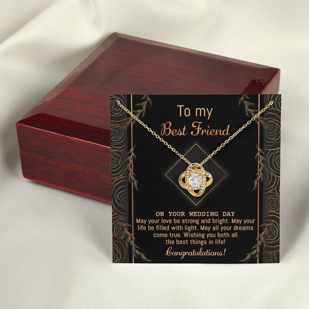 Gift for Best Friend Wedding - Strong And Bright - Wedding Day Gift Love Knot Pendant Necklace - Mallard Moon Gift Shop