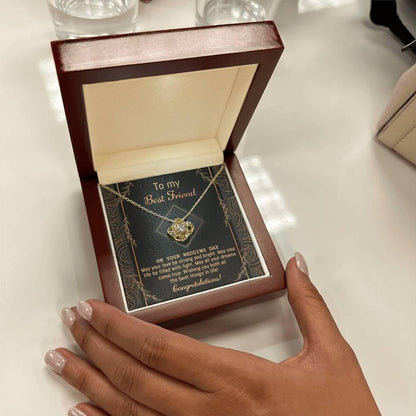 Gift for Best Friend Wedding - Strong And Bright - Wedding Day Gift Love Knot Pendant Necklace - Mallard Moon Gift Shop